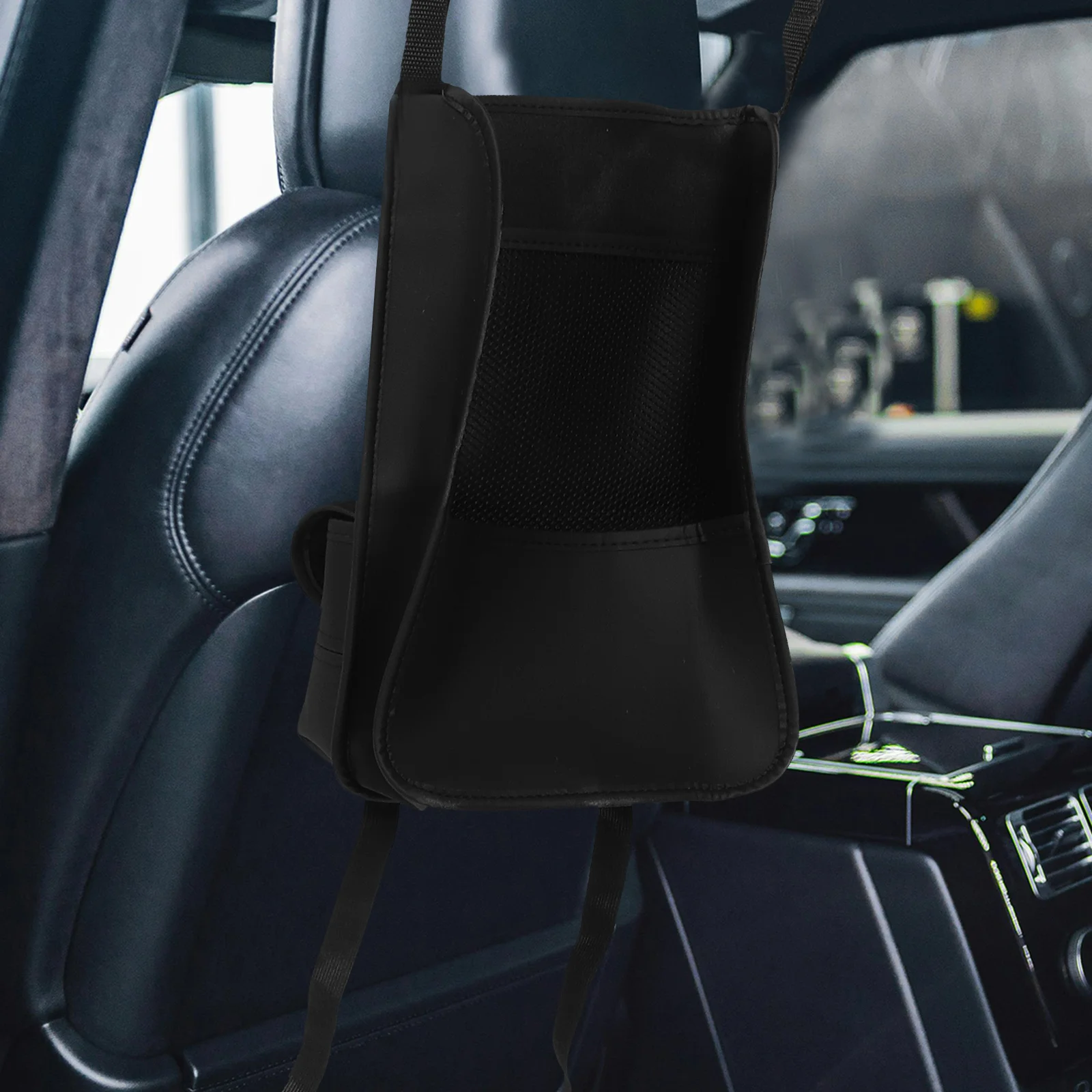 

PU Bag Back Seat Hanging Mesh Pockets for Handbag Purse Holder between Seats Space Saving Durable Organizer Bag Back Seat