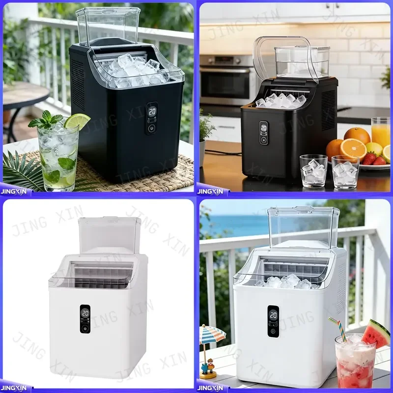Custom for 10KG 24H Ice Maker Machine 220V Compact Household Cube Ice Maker for Beverages Bar Kitchen Appliance