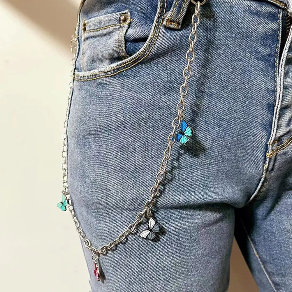1Pcs Fashionable Metal Waist Chain Stylish Belt Chain Long-Lasting Luster Fine Polished Hook Design for Jeans Trousers Dancing