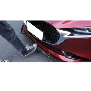 適用於馬自達3 BP 2020-2023款轎車的黑色碳纖維外觀ABS前保險桿唇擾流板分離器蓋板車身套件側裙 10 最佳銷售 馬自達3 BP車身套件 - №1