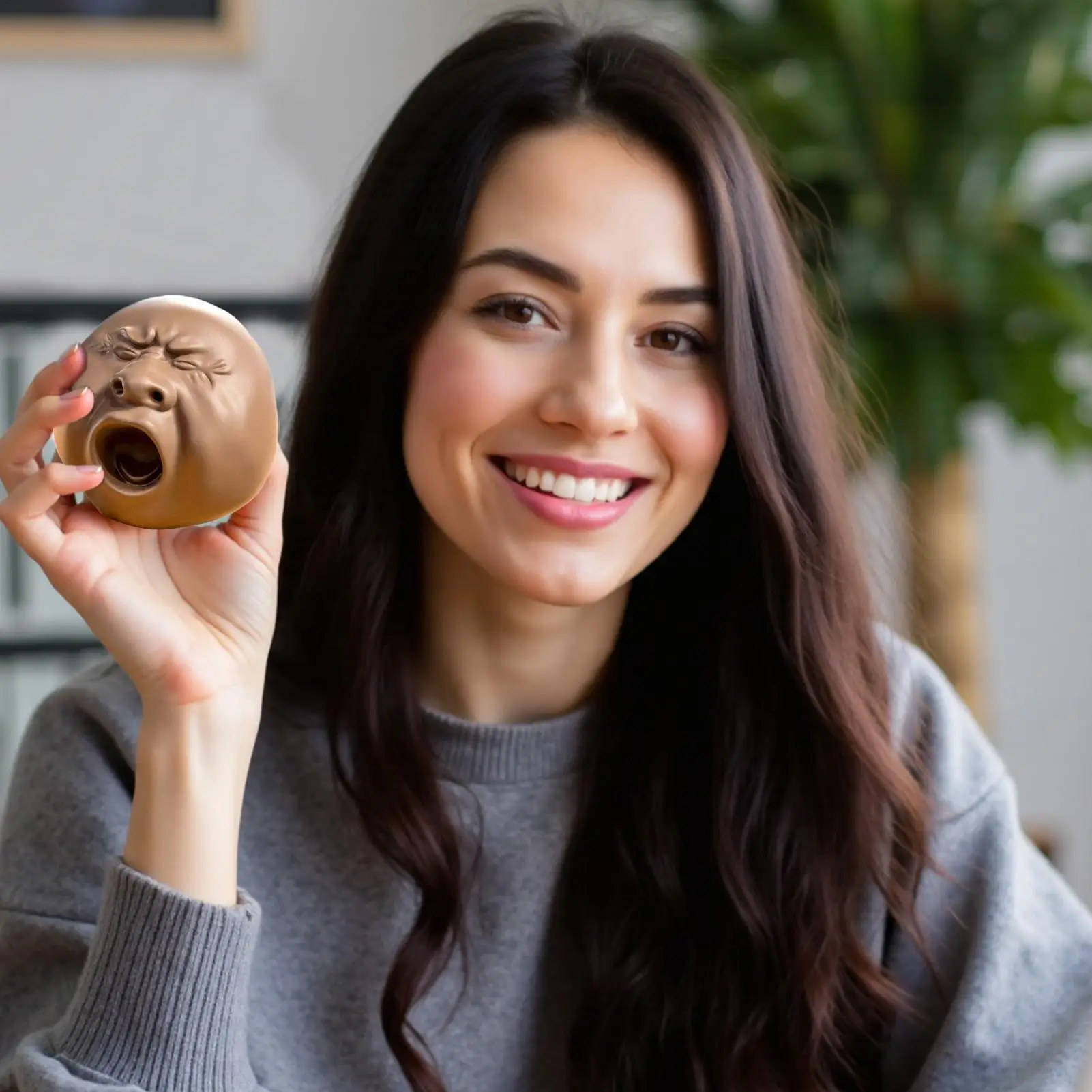 لطيف Yawning الحيوانات الأليفة مدفع المياه القبيح شخص صورة الضغط الأنف بندقية رذاذ الماء للعب الصيف لعبة مكافحة المياه لتخفيف التوتر