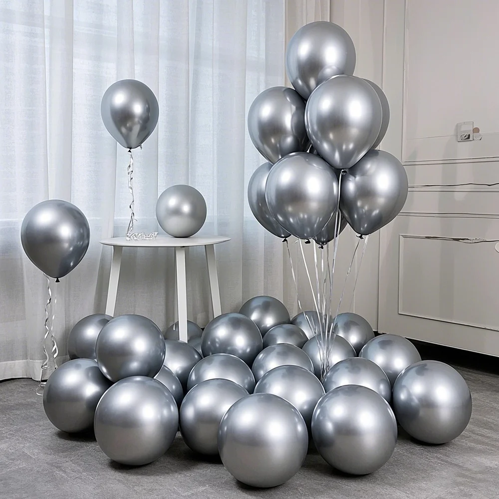 

100pcs 10inch Metal Glossy Colored Latex Balloons Wholesale Birthday Party Decoration Wedding Arch Design Decor Anniversary DIY