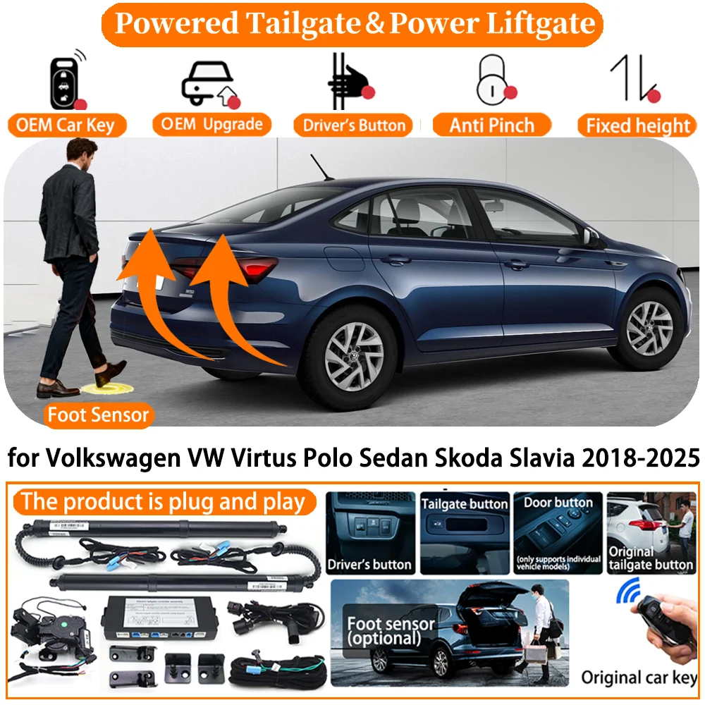 

Car Powered Tailgate system for Volkswagen VW Virtus Polo Sedan Skoda Slavia 2018-2025 Automatic Electric Power Tailgate kit