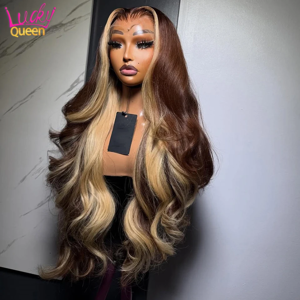 

Парик из натуральных волос с эффектом Body Wave, 13x4, 13x6, с кружевной передней частью, цвет 4/27, коричнево-медово-русый, для женщин