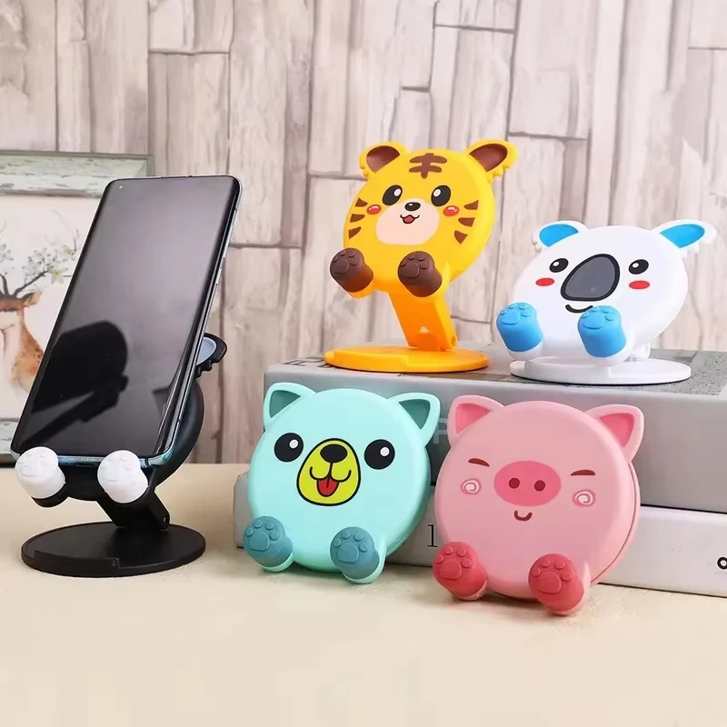 

Cute Cartoon Animal Foldable Mobile Phone Stand Portable Multi Function Adjustable Universal Desktop Stand