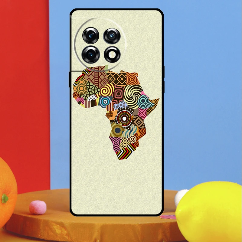 غطاء خريطة أفريقيا Geogra لهاتف OnePlus Nord CE 4 2 3 Lite N30 N10 N20 OnePlus 13R 13 12 12R 11 10 Pro 10T 8T