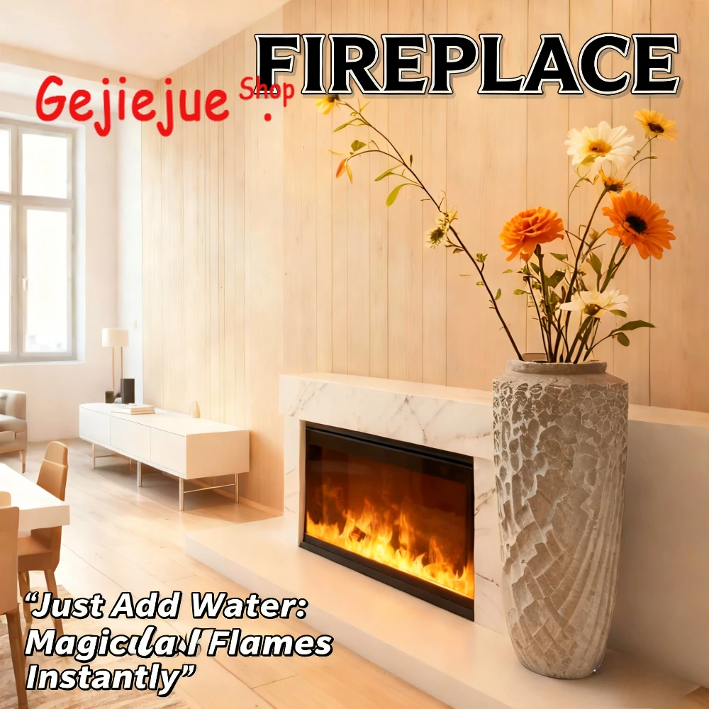 Tuya APP Control inteligente 3D vapor chimenea humidificador seguro para niños/mascotas Color de llama ajustable sonido de fuego Real y bloqueo de niños