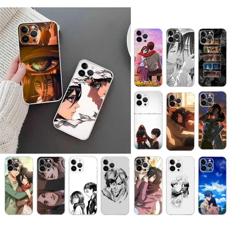 

Mikasa ackerman and eren yeager Phone Case Carcasa Funda For iPhone 17 Pro Max Air 17 16 15 14 13 Pro Max 15 16 Pro 15Plus
