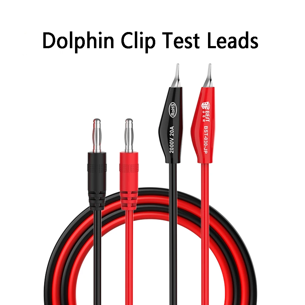 Superconducting Alligator Clip Test Lead Crocodile Clip Lab Test Cable With Soft Silicone for Multimeter 2000V 20A BST-030-JP