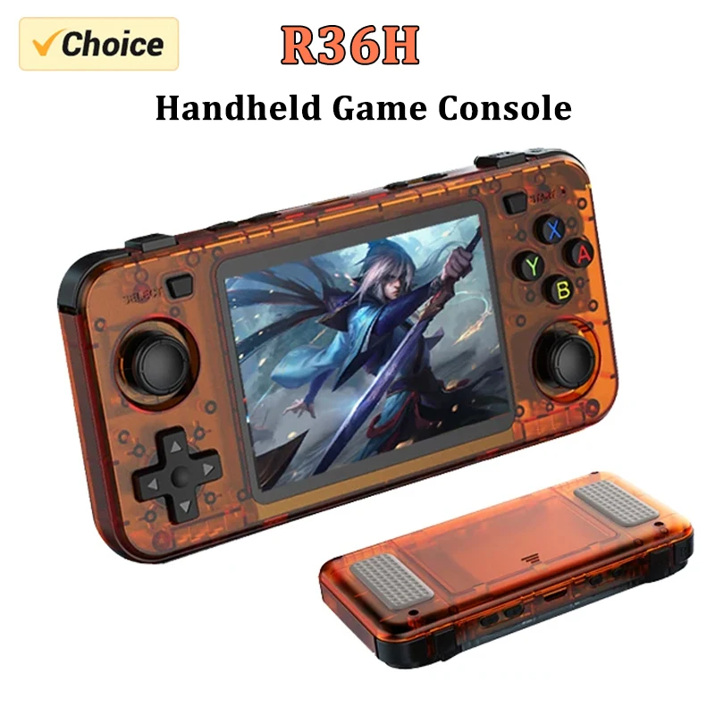 

R36H Handheld Game Console 3.5-inch IPS Screen Retro Video Games Player Linux RK3326 with 3000mAh Battery 64GB/128GB Storage