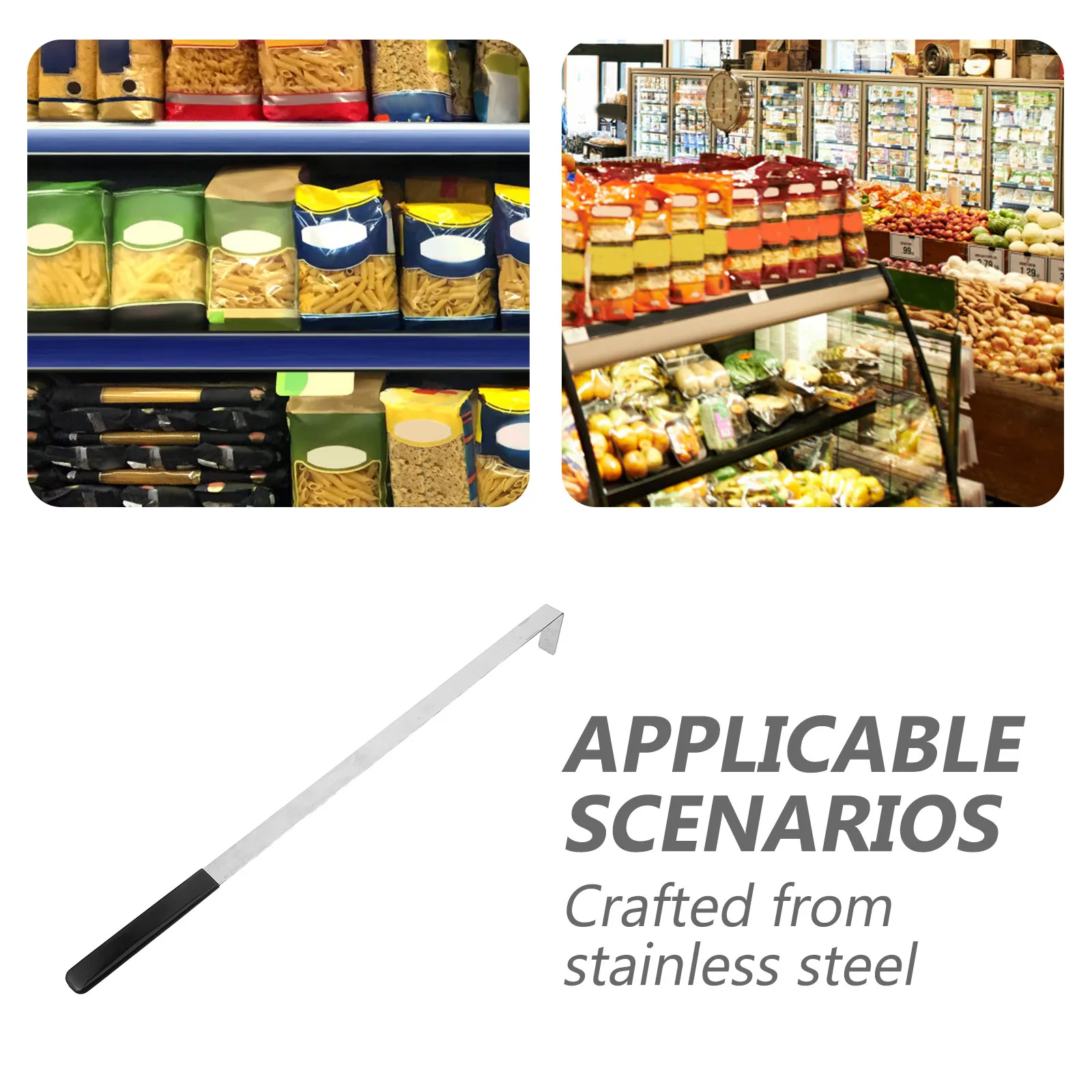 Stainless Steel Shelf Sorting Ruler 21.65 Inch for Supermarket Grocery Store Merchandising Shelf Layout Positioning and Display