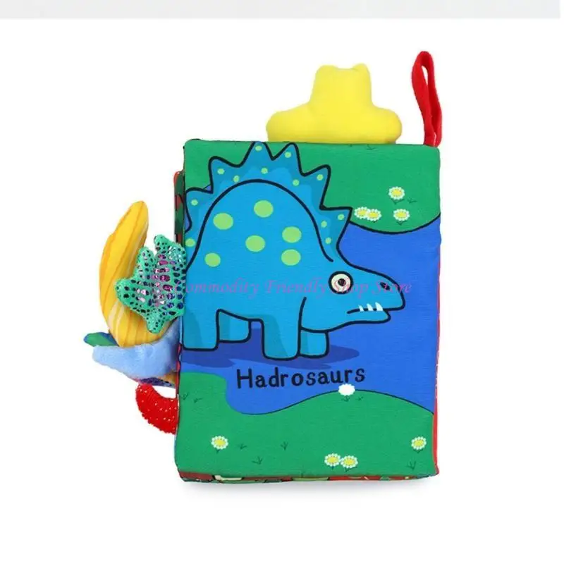 85AE ロットブックかわいい テールアクティビティブック付き幼児の発達のための本非毒性クリンクル布製ブック