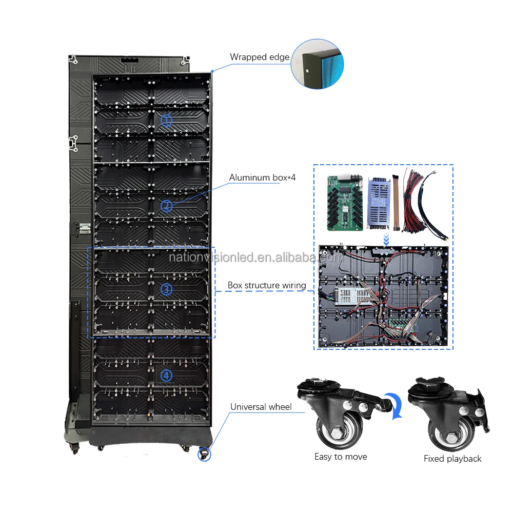 Display per poster a tre ante a colori P2.5 ad alta risoluzione per la pubblicità