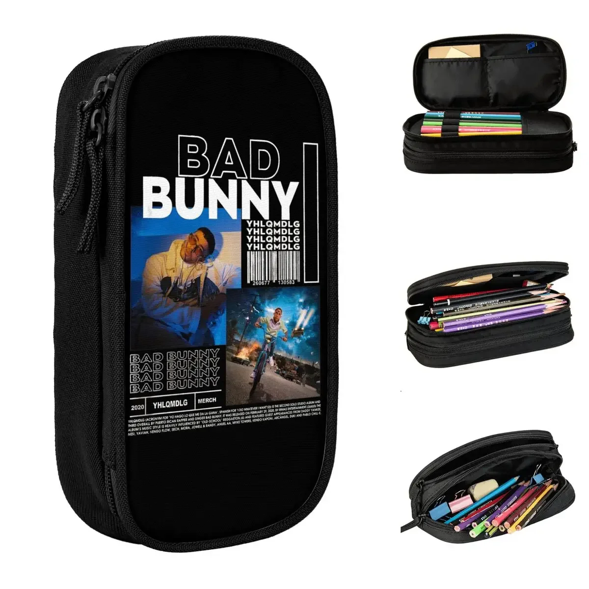 New Bad  Trap Music Singer Pencil Case  Box Pen Holder Kids Large Storage Bag Students School Zipper Stationery