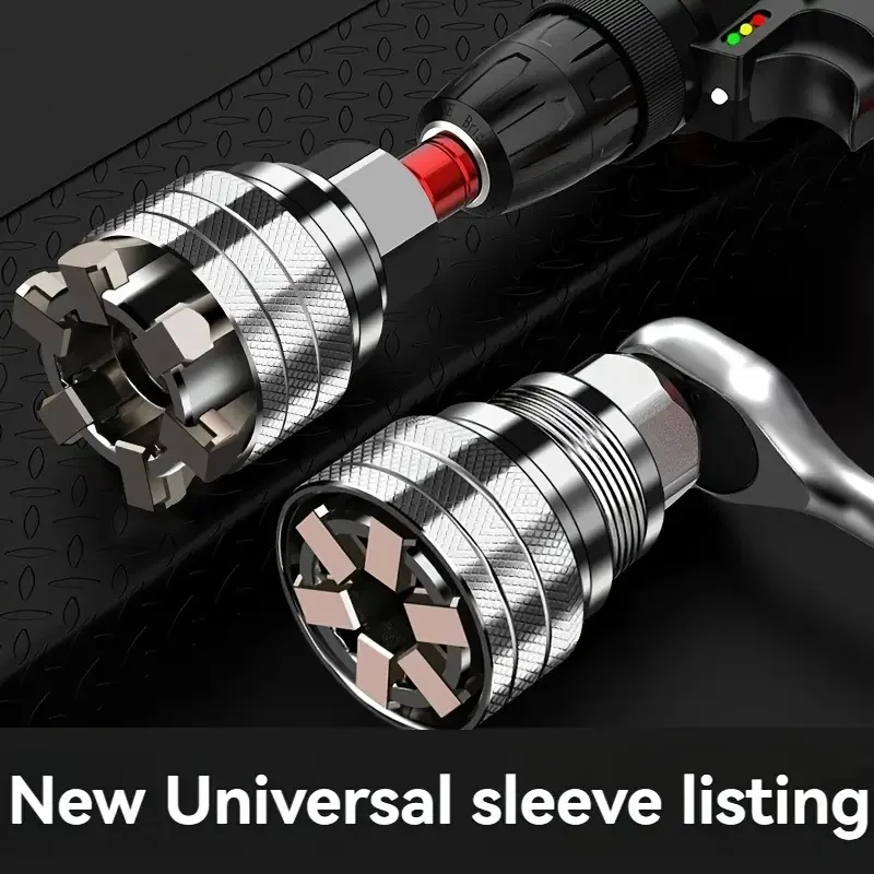 1pc Universal sleeve 3/8 inch 10-19 mm Adjustable Hex universal Socket Torque Ratchet Wrench Head Spanner Sleeve Repair Tool