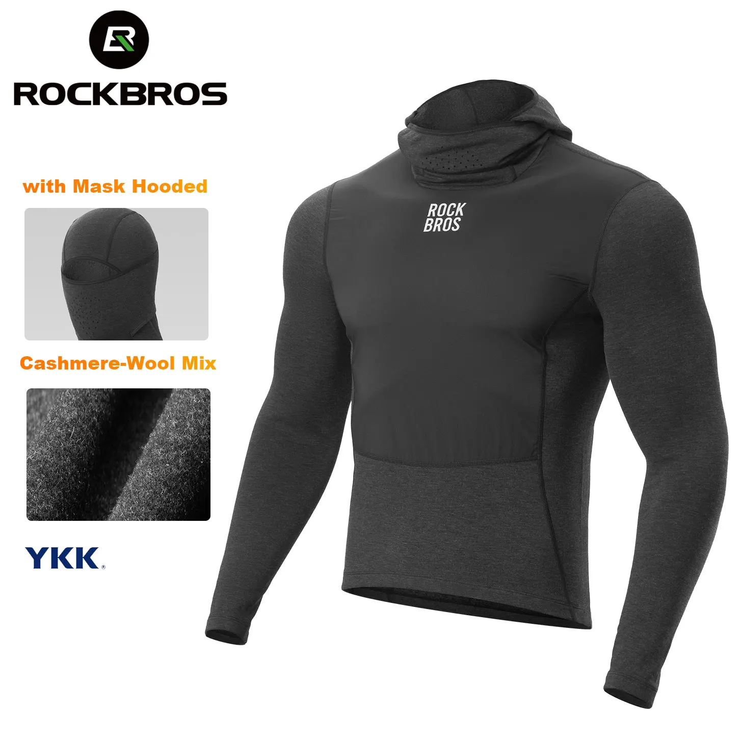 

ROCKBROS Thermal Cycling Jerseys Windproof Long sleeved Bicycle Clothing Warm Reflective Fleece Outdoor Jacket With Hooded
