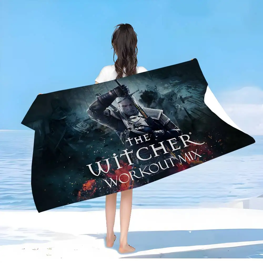 الكلاسيكية T-The W-Witcher لعبة منشفة الشاطئ مناشف حمام ملونة ل سريعة الجافة مخصصة الرمال الحرة الشاطئ اليوغا سبا رياضة بركة