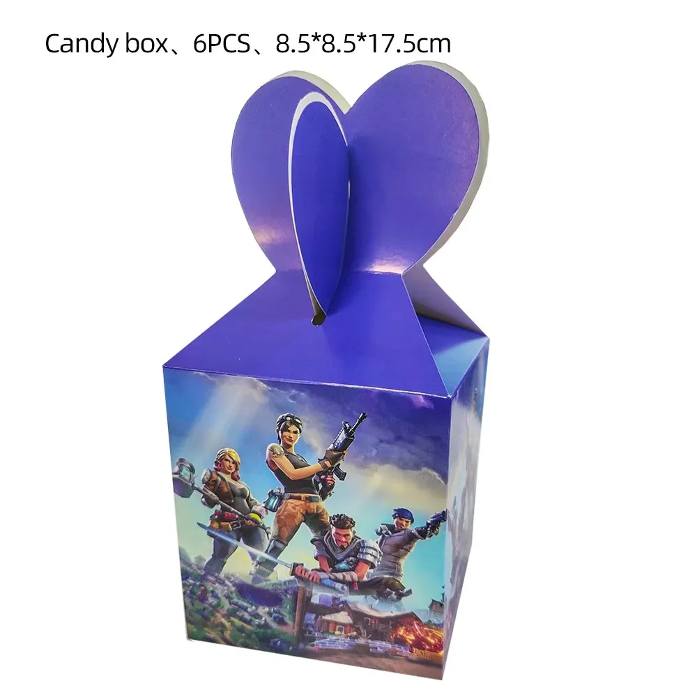 Hot Shooting Game Fortnition Plate Cup Kit Kids Gift Boys Birthday Party Decoration Sticker Cake Topper Candy Bag Baby Shower view 2