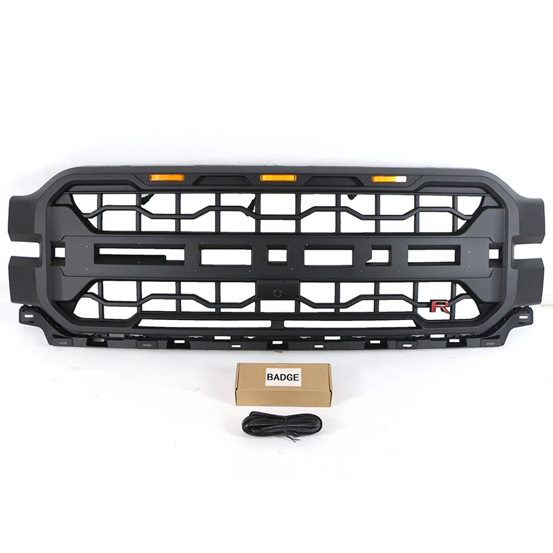 

NEW 2024 Matte Black Front Grille Bumper W/LED Amber Fits for Ford F150