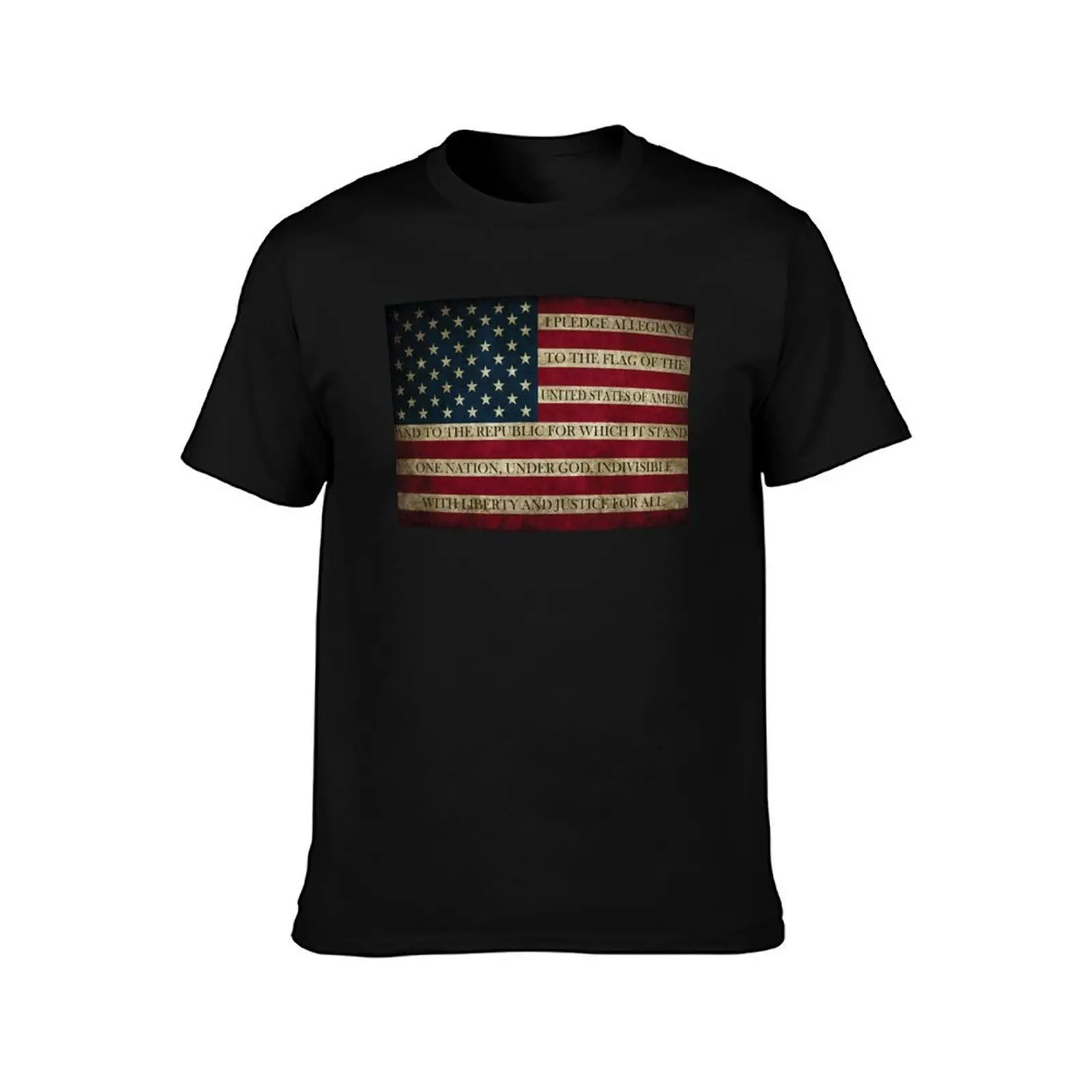 AMERICAN FLAG PLEDGE OF ALLEGIANCE T-Shirt Casual Light Summer Short Sleeve Top T-Shirt