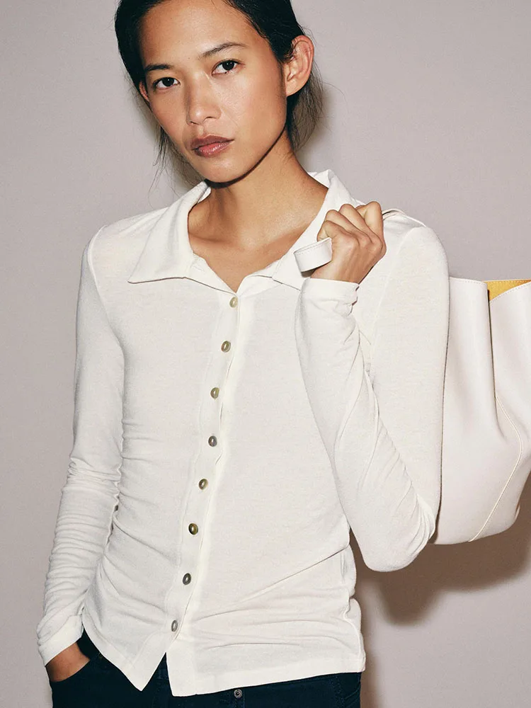 Women's Casual Long Sleeve Turn-down Collar Multi-color Autumn New Arrival Shirt Style Knitted Sweater Button up Cardigan