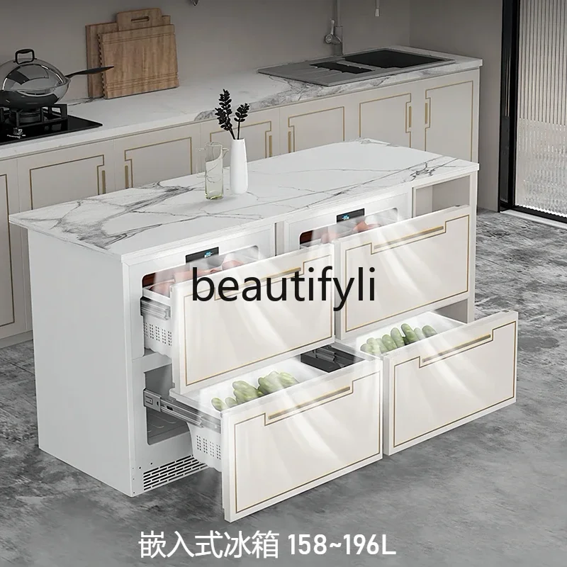 

Fully embedded refrigerator, low cabinet, ultra-thin cabinet, integrated embedded hidden kitchen, bar, horizontal home