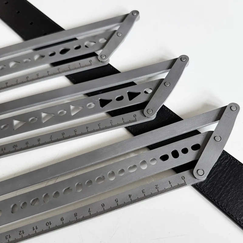 Gürtel-Hilfspositionierungs-Lochzange, verstellbare Lochabstandsvorlage, professionelles handgefertigtes Leder-DIY-Werkzeug – Detail 4