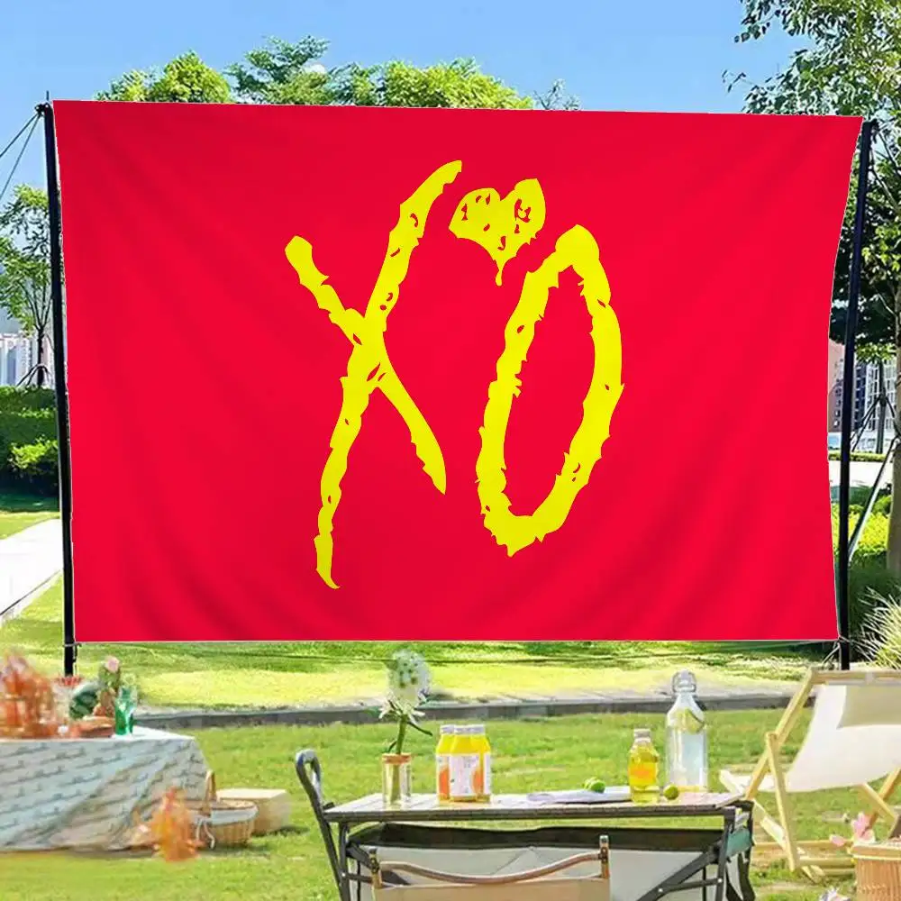 Rapper The Weeknd XO Small Size Cheerleading Banner Hand Pulled Flag Outdoor Atmosphere