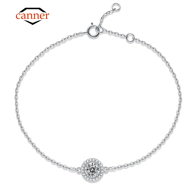 

Женский браслет из серебра 6,5 пробы с муассанитом, 925 мм