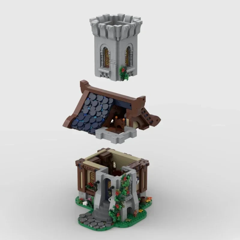 2633 قطعة Moc القرون الوسطى قلعة منزل بناء برج نموذج لتقوم بها بنفسك تجميع ألعاب مكعبات البناء هدية عيد الأطفال