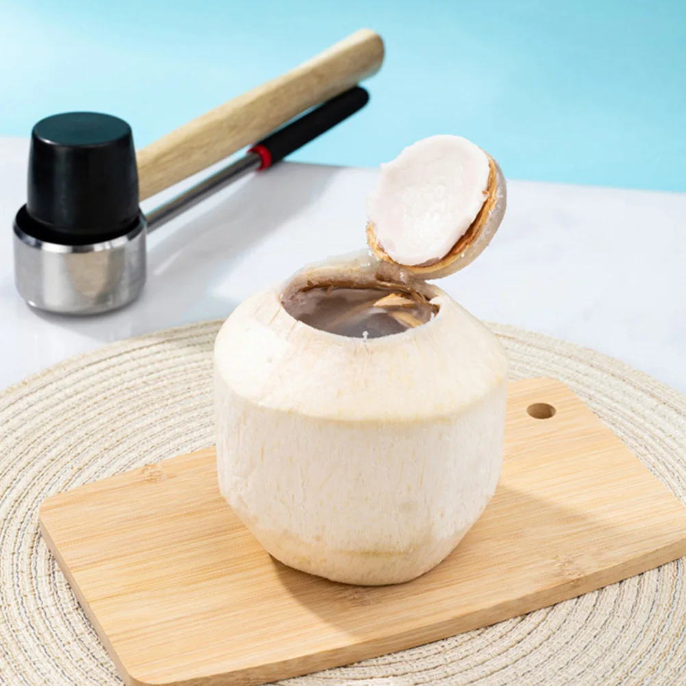 

1 Set Coconut Shell Opener Hammer Stainless Steel Coconuts Punch Scraper For Home Kitchen Gadget Reusable Opening Tool Household