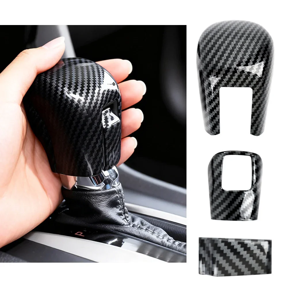 For Honda Civic 10th Gen FC FK 2016-2021 Carbon Fiber Style Gear Shift Knob Cover ABS Gear Lever Head Trim Interior Accessories view 3