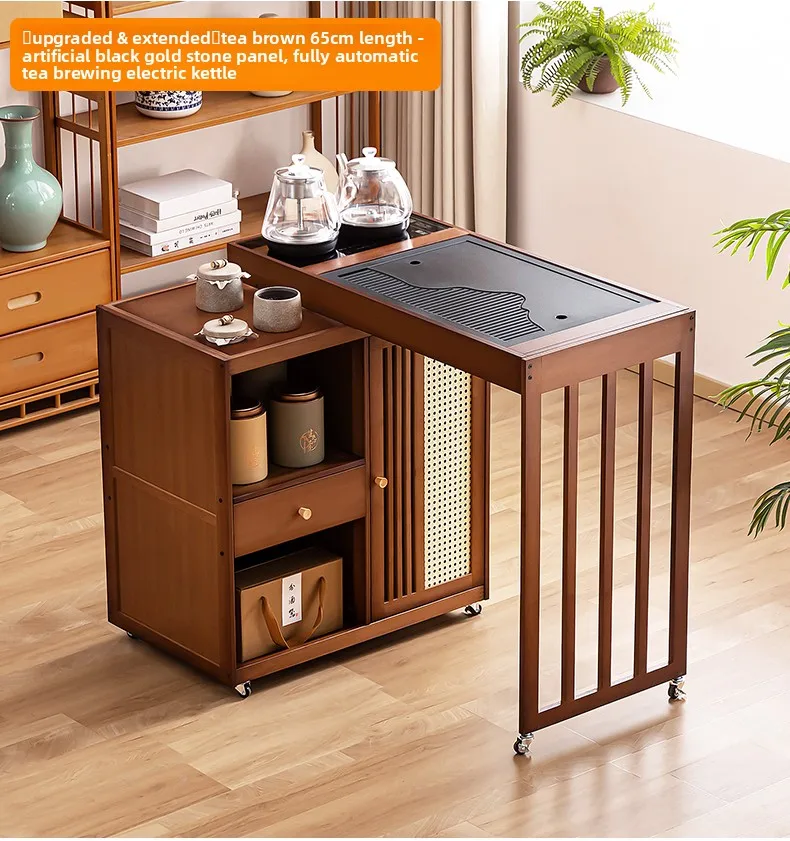 2025 Hot Selling Portable Tea Table with Heating Kettle for Home Balcony Tea Ceremony