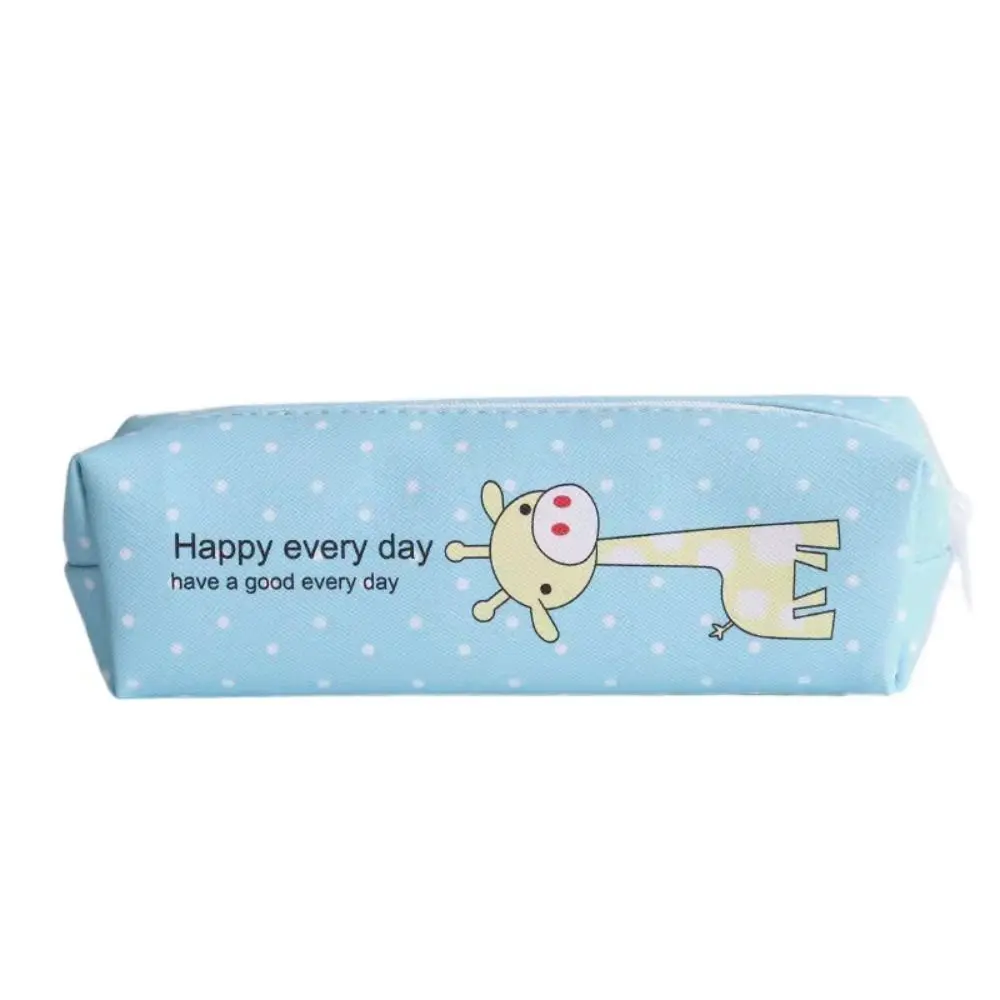 

Creative PU Pencil Case Large Capacity Office School Supplies Stationary Organizer Cartoon Animal Pen Bag
