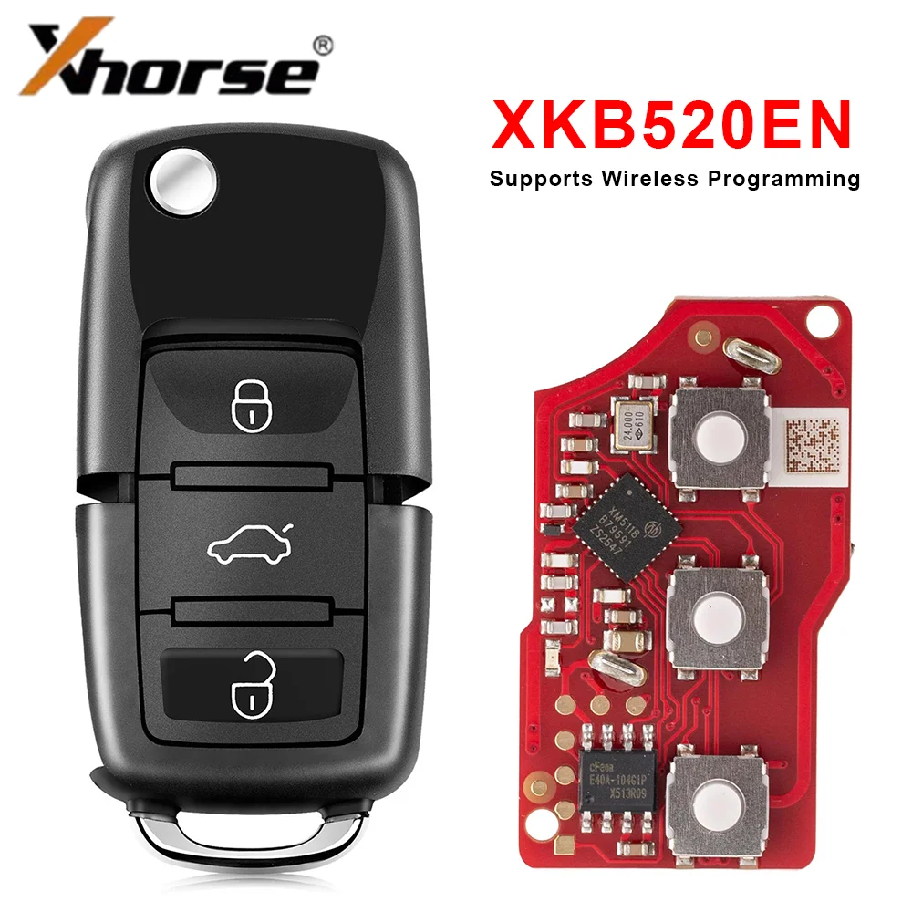 Xhorse XKB520EN Second Generation Wire Remote Key For VW B5 Type Supports Wireless Programming For VVDI MINI Key Tool MAX VVDI2