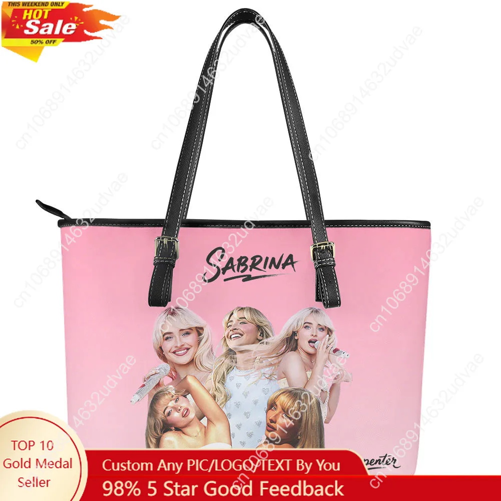 

Sabrina Carpenter Handbag Womens MensTote Bag Pop Singer Shoulder Bag Business Commuter Leather Purse Travel Grocery Bag Gift