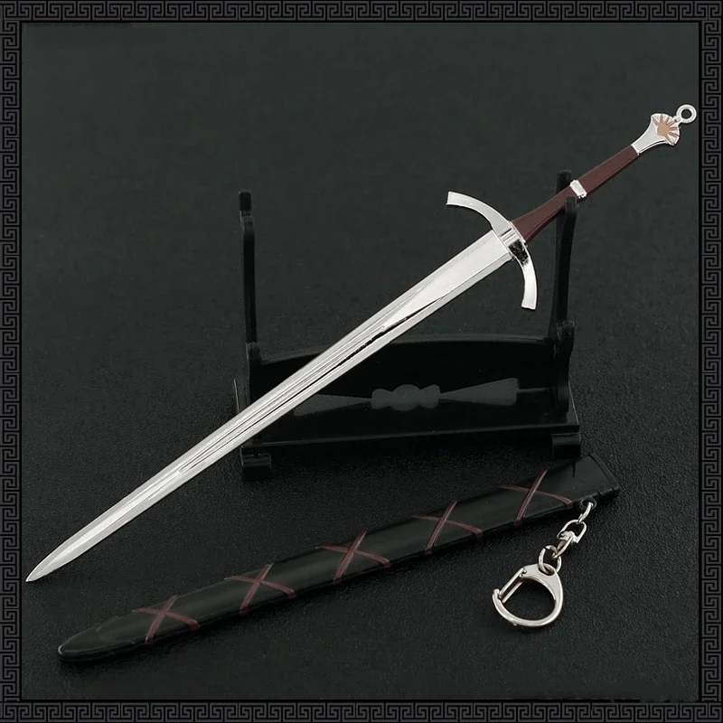 21CM American Drama Game Peripheral Sword of Dawn Alloy Crafts with Scabbard Sword Thrones Model Ornaments Toys Collection Gifts