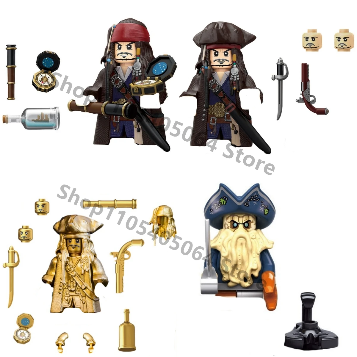 MOC Building Block Minifigure Turban Pirate Assembly Model Movie Character Action Figure Toy Children's Holiday Gift Collectible