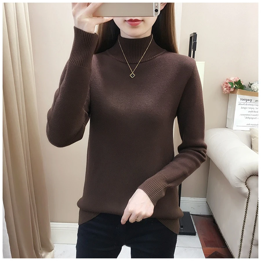 Winter Thicken Half Turtleneck Sweater Women Pulls Oversized 4xl Sueter Warm Knit Tops Velvet Lined Slim Soft Knitwears Pullover