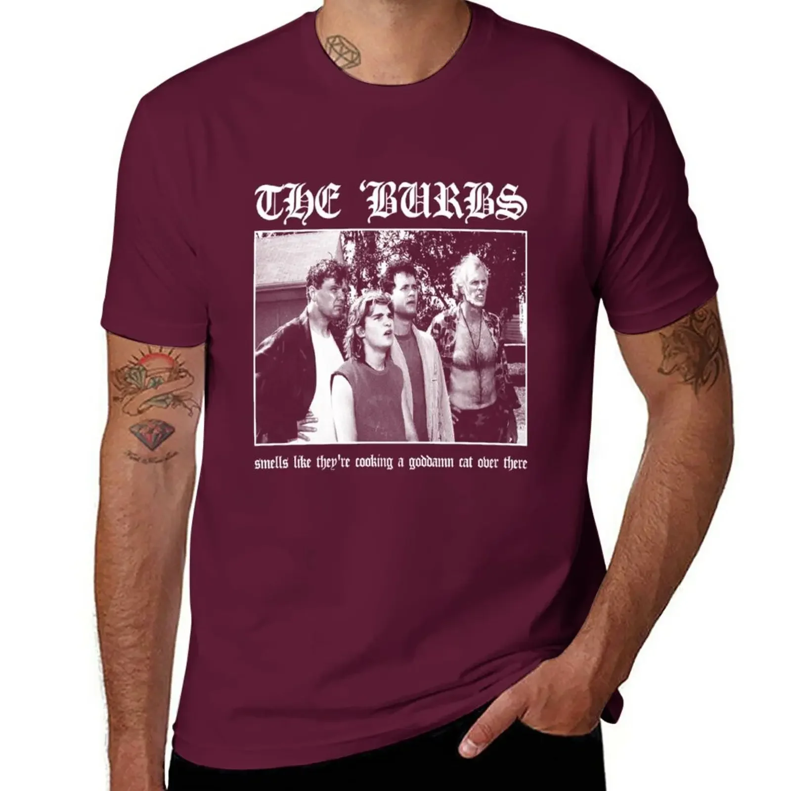 The Burbs The Burbs_ Smells Like They're Cooking A Goddamn Cat Over There T-Shirt sublime vintage anime clothes t shirt men