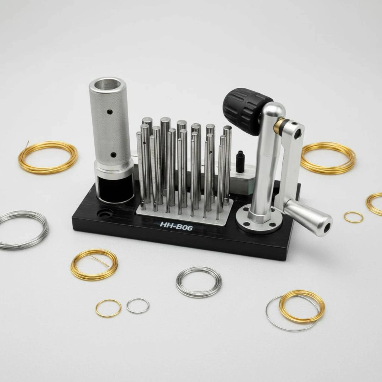 Image 5: Enrouleur de fil pour bijoux, machine manuelle à enrouler les bobines de bijoux, machine à enrouler le fil métallique multi-tailles avec mandrin