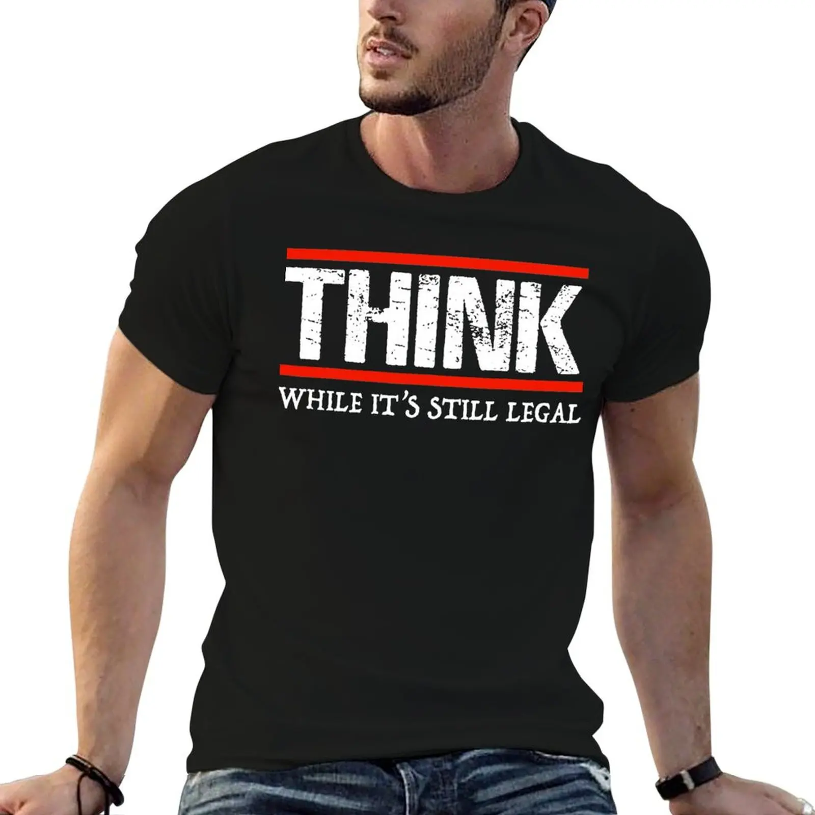 

black still package shirt t-shirt Think it's t man plain T-Shirt while legal cotton for man luxury