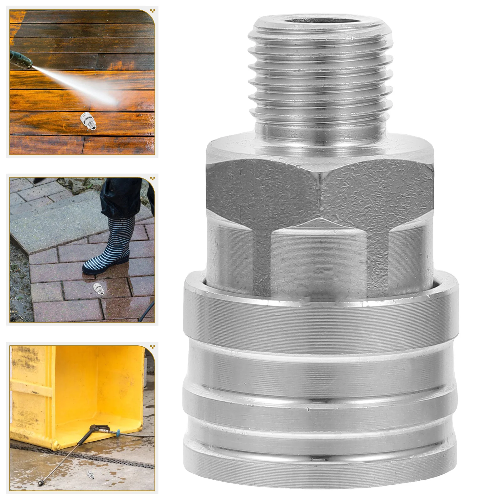 

1pc Stainless Steel 1/4 Thread Female Spray Connector For High Pressure Washer Garden Hose Adapter Durable Quick Connect Fitting