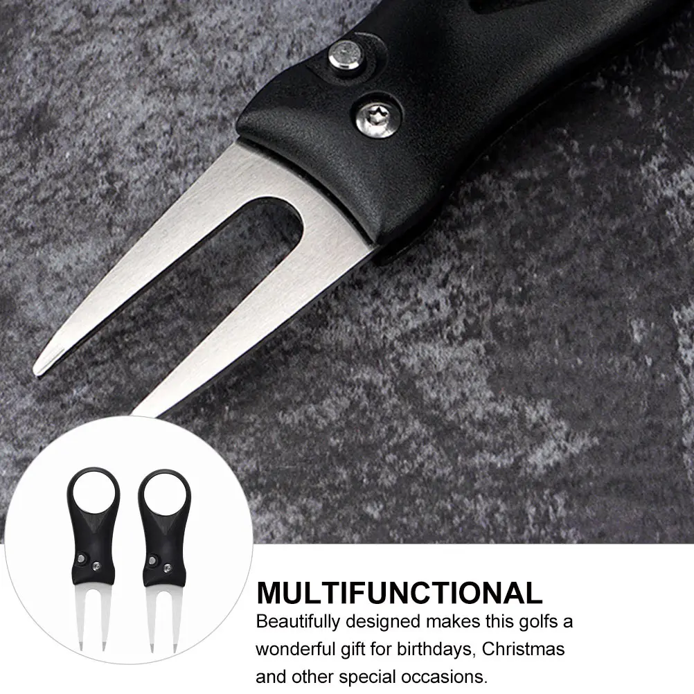 

2 Pcs Golf Pitch Mark Fixer Green Fork Divot Repair Tool Golfers Tools Steel