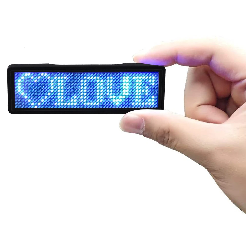 Módulo de luz LED programable con Bluetooth, módulo de etiqueta de nombre de desplazamiento recargable con imán para fiesta, evento y reunión