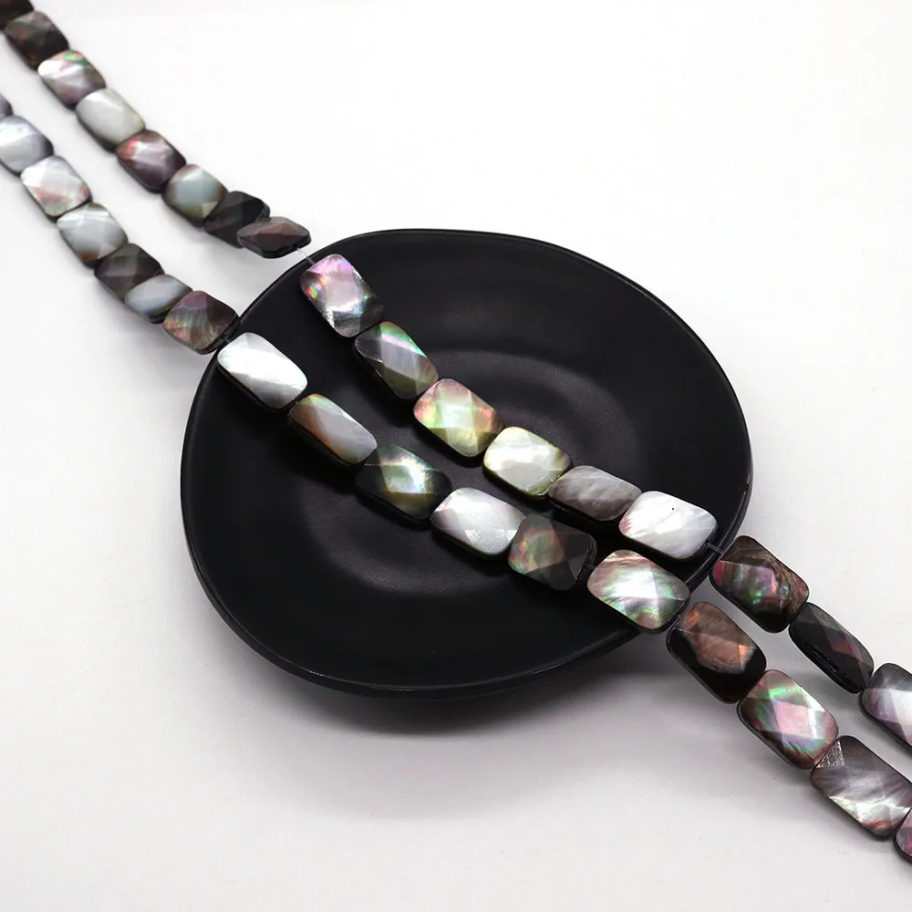 

Геометрические прямоугольные натуральные ракушки, граненые полированные свободные бусины с прямыми отверстиями, ожерелье ручной работы, принадлежности для изготовления ювелирных изделий