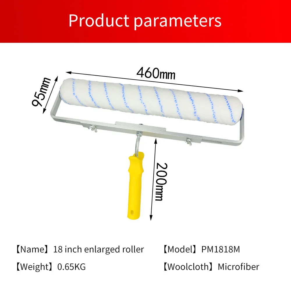 18inch Paint Roller Brush For Wall Decorative 6MM/9MM Short-Middle-Long Plush Painting Handle Tool