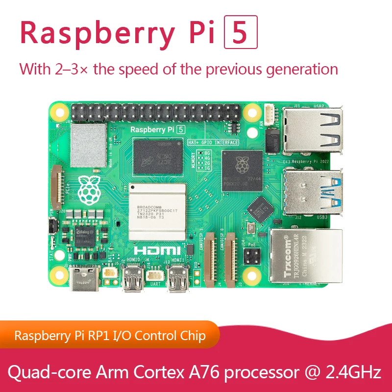 Officiële originele Raspberry Pi 5 Ram 2G 4G 8G-kaart USB3.0 Gigabit Ethernet