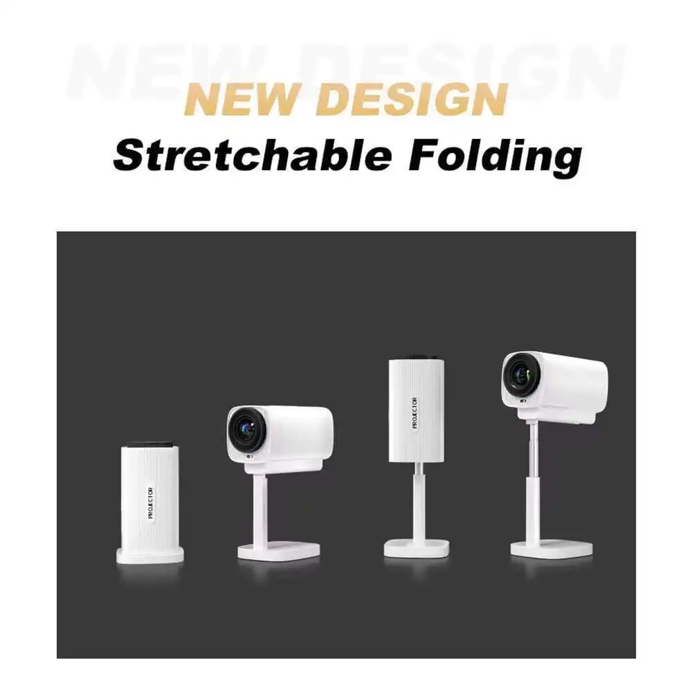 Touyinger E700 Pro Mini LED-projector Smart Android Beam Ondersteuning 4K 1080P Draagbare Bluetooth-luidspreker Verstelbare standaard voor thuis