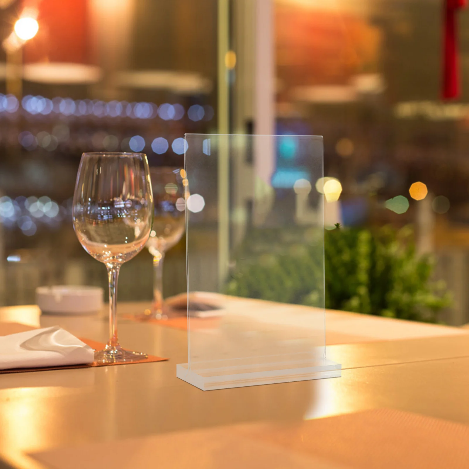 

4Pcs Clear Acrylic Menu Holders Transparent Tabletop Sign Stands for Posters Tags Displays Lightweight for Restaurants